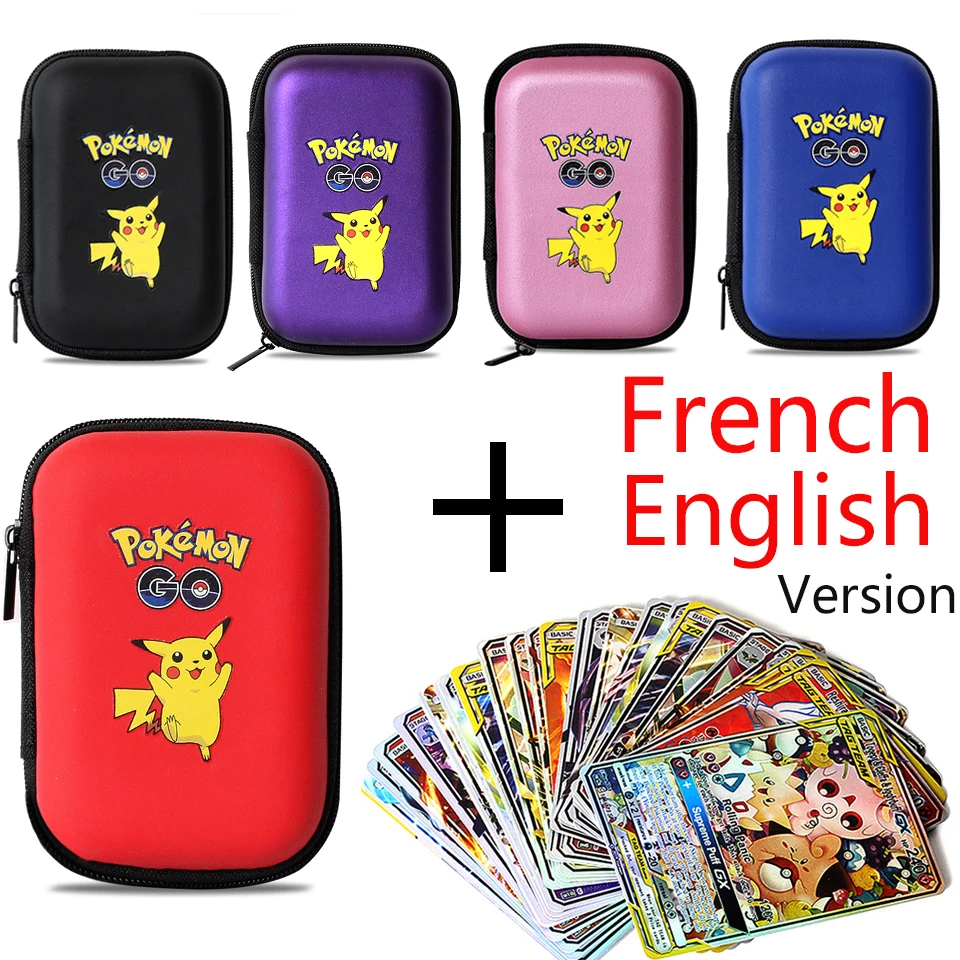 Pokemon Cards 60 Capacity Holder Album Hard Case Pikachu Game Card Book Earphone Storage Box Christmas Gifts | Игрушки и хобби