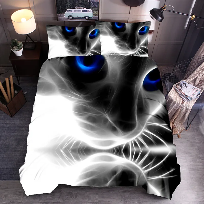 

3d Cat Printed Bedding Set Printed Duvet Cover Sets Queen King Quilt Cover Bed Linen