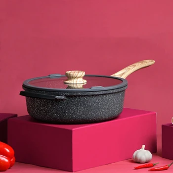 

Maifan Stone Non-Stick Pan Without Oily Smoke Pan Maifan Stone Wok Frying Pan Stove Dual-Purpose Pan 24cm