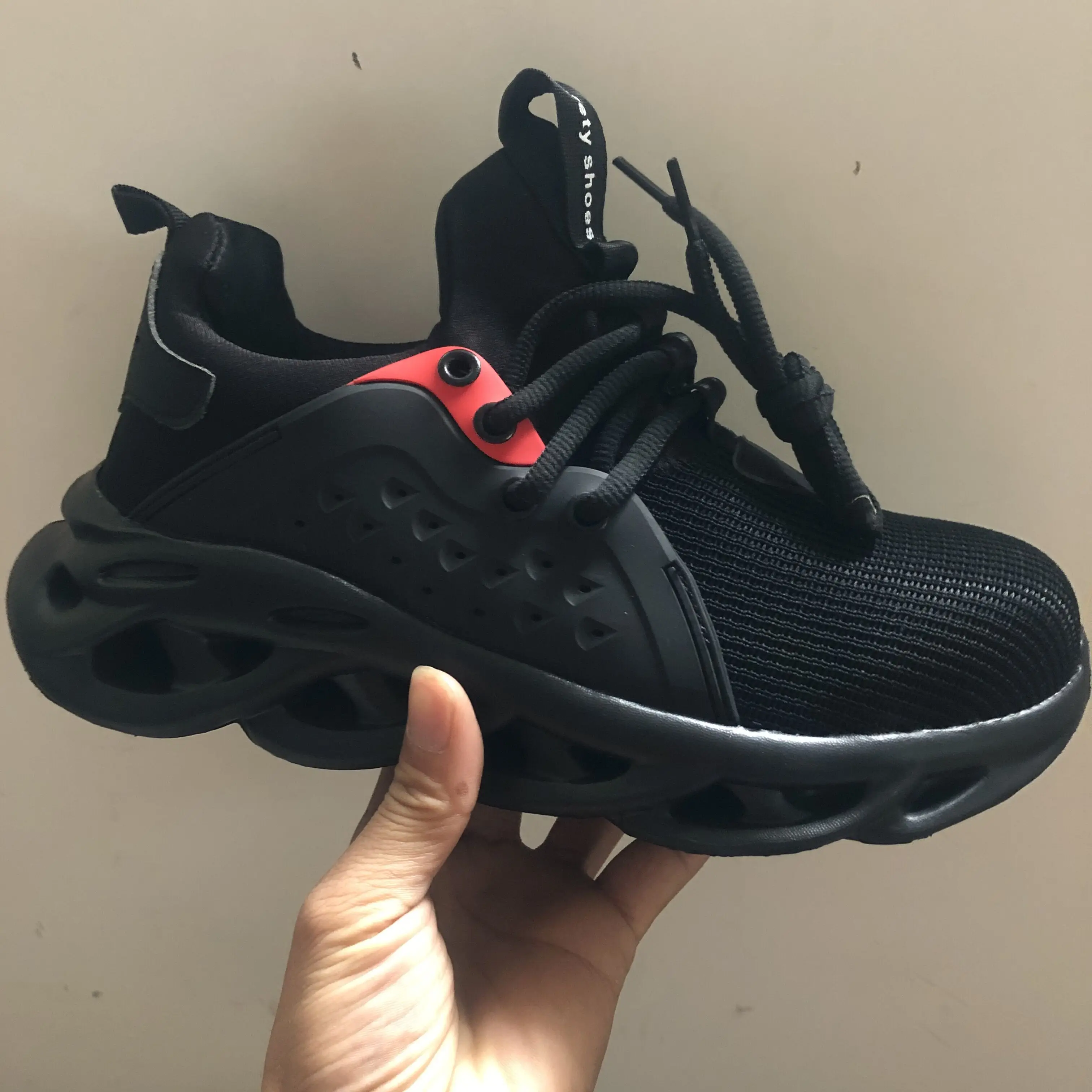 Zapatos de seguridad para el trabajo para hombre, botas transpirables con punta de acero, zapatillas de trabajo antigolpes para construcción