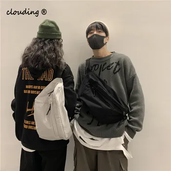 

Solid Color Large Capacity Chest Bag Outdoor Leisure Japanese Simple Hip Hop Couple Waist Bag
