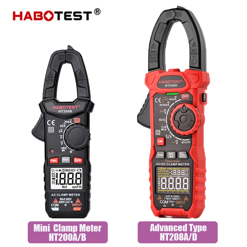Мини постоянного тока зажимы T-RMS Цифровые токоизмерительные Клещи Авто Диапазон