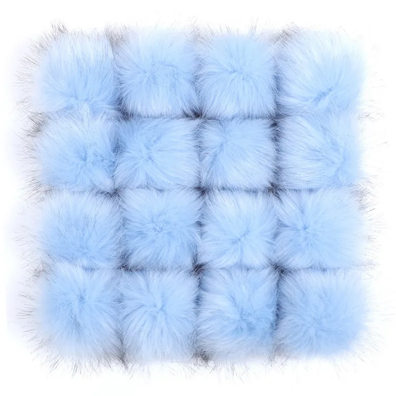 1pc/2pcs False Hairball Hat Ball Pompom 10/12/15cm Handmade Fake Fox Fur Ball Pom Pom Rubber Band Snap Button Knit Accessories 