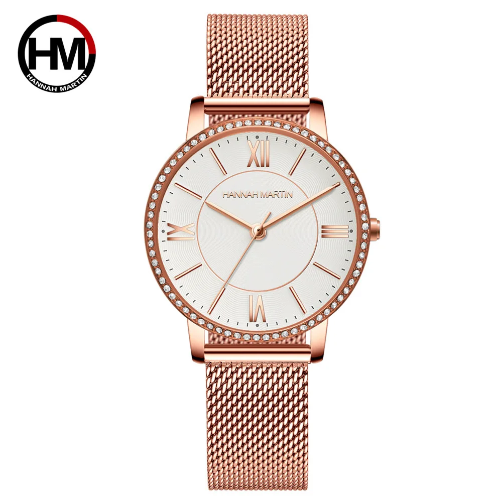 

2020 New Style New Japan Movement Rome with Diamond Quartz Watch WOMEN'S Wristwatch Hot Selling Diamond-embedded Watch