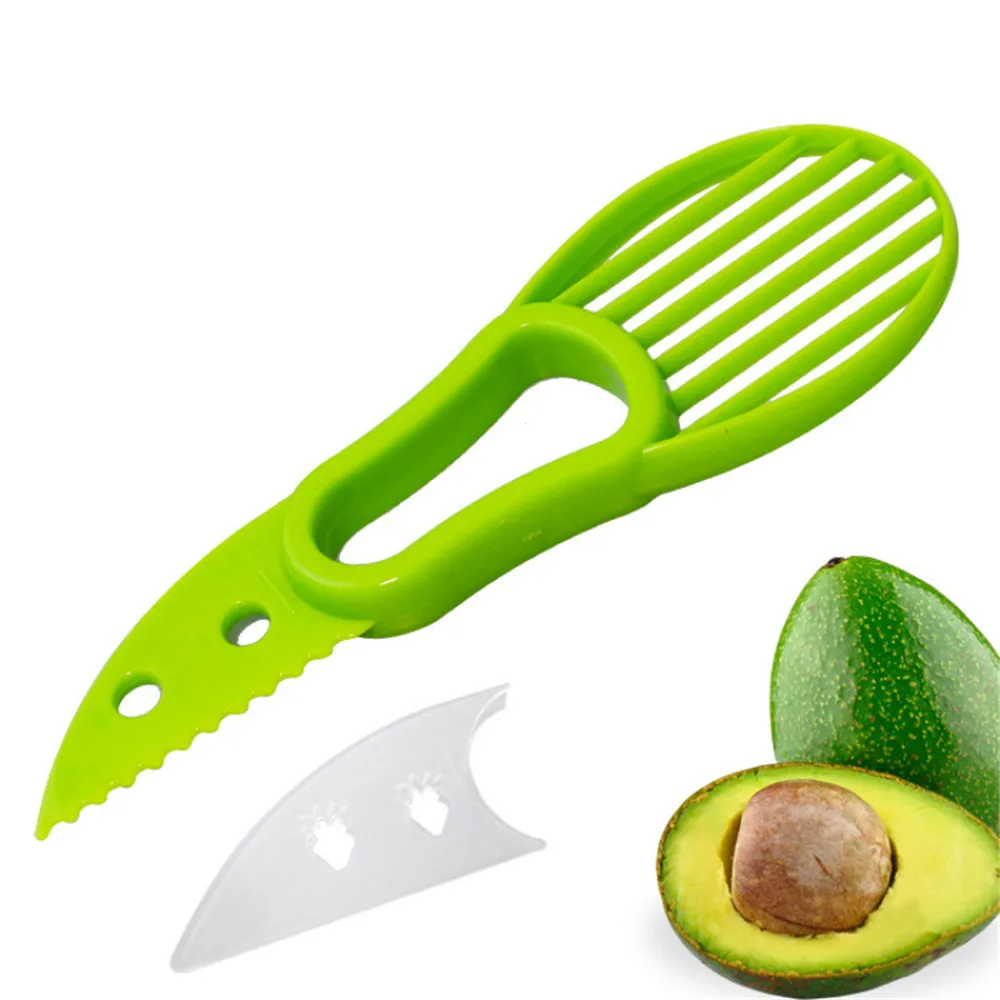 

Multifunctional 3 in 1 Avocado Slicer Shea Corer Butter Fruit Peeler Cutter Pulp Separator Plastic Knife Kitchen Vegetable Tools