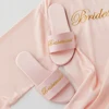 Wedding Party Satin Slippers For Bride Bridesmaid Bachelorette Party Team Bridesmaid Gift Non-Slip Satin Soft Wedding Shoes 2