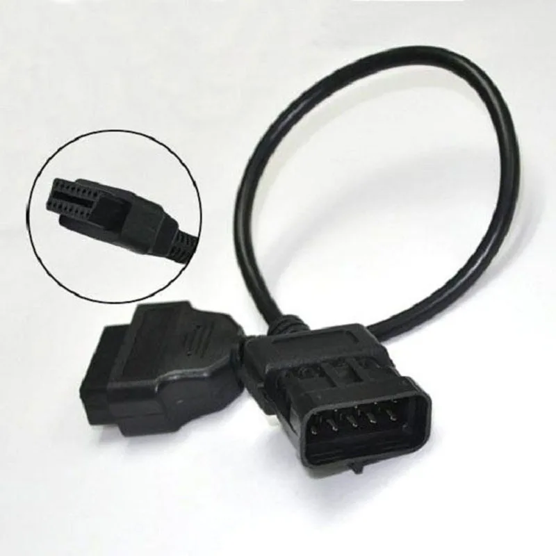 Для 10Pin до 16Pin OBD2 Автомобильная диагностика расширения коннектор кабель 10 PIN OBD OBD2 сканирующий инструмент для ELM 327