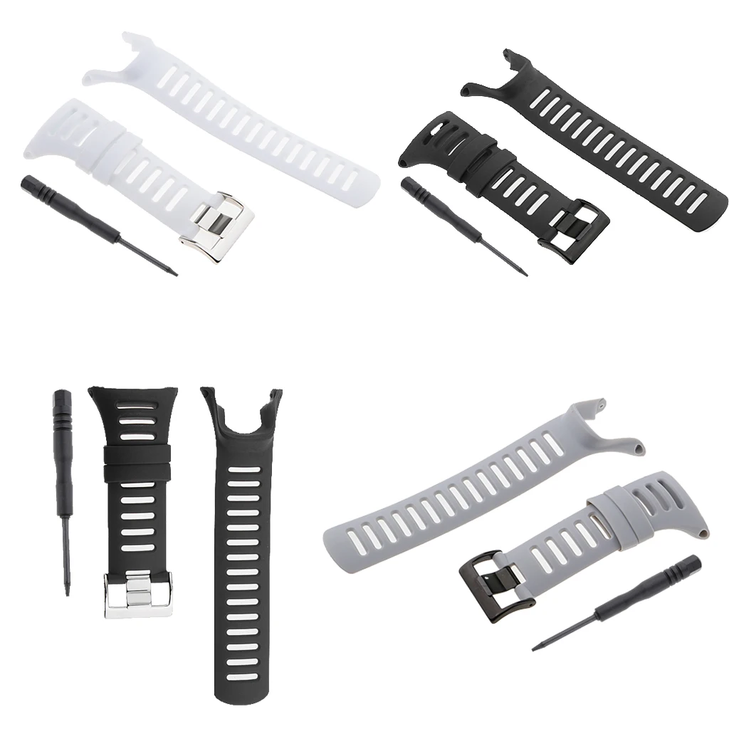 

4Pcs Sport Band Compatible with Watch Strap 24mm, Soft Silicone Sport Strap Replacement Bands for Suunto Ambit3 Ambit 2 Ambit 1