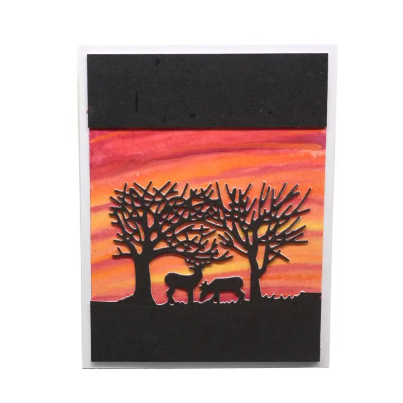 

Forest Deer Metal Cutting Dies Stencil DIY Scrapbooking Album Stamp Paper Card Embossing Crafts Decor
