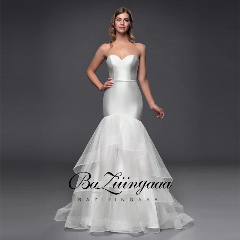 

BAZIIINGAAA 2020 New Luxury Wedding Dress lace beaded plus size wedding dress accept tailor-made