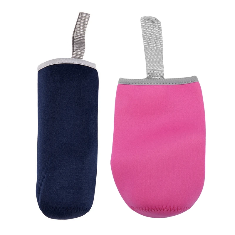 2Pcs Neoprene Cup Thermal Insulation Cup Cover Water Bottle Cover Holder- 360Ml Rose Red& 550Ml Navy Blue