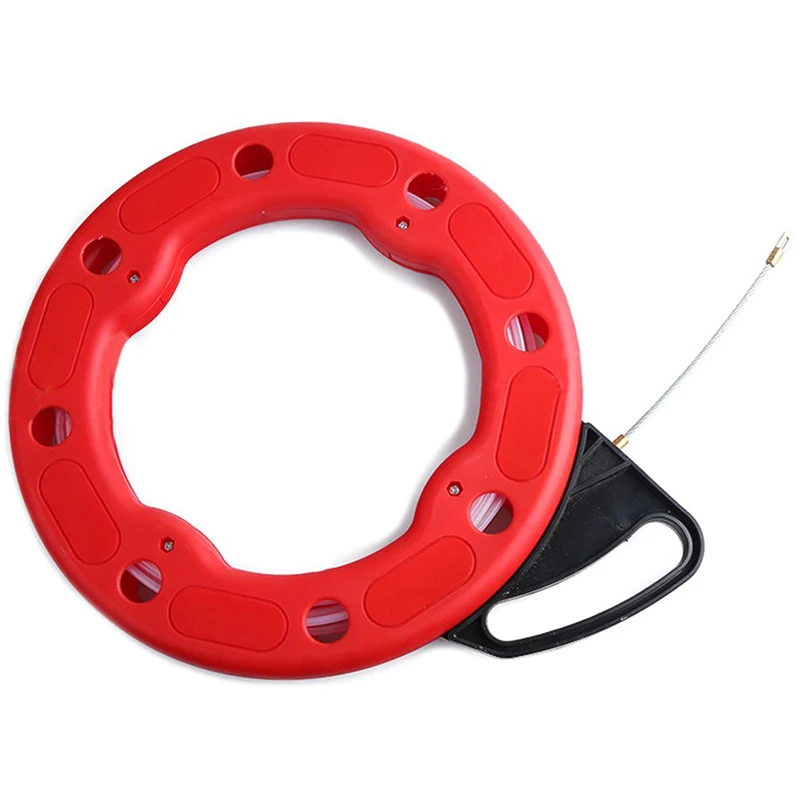 

30M FRP Fish Belt Reel Puller Duct Air Duct Puller Cable Cable Red Duct Rodrigue Line Machine Puller