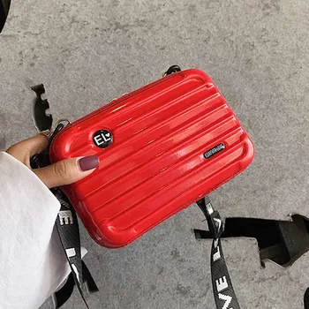

Fashion Women Shoulder Bags Mini Travel Luggage Suitcase Small Square Box Bag PU Leather Ladies Handbags Hot Sale
