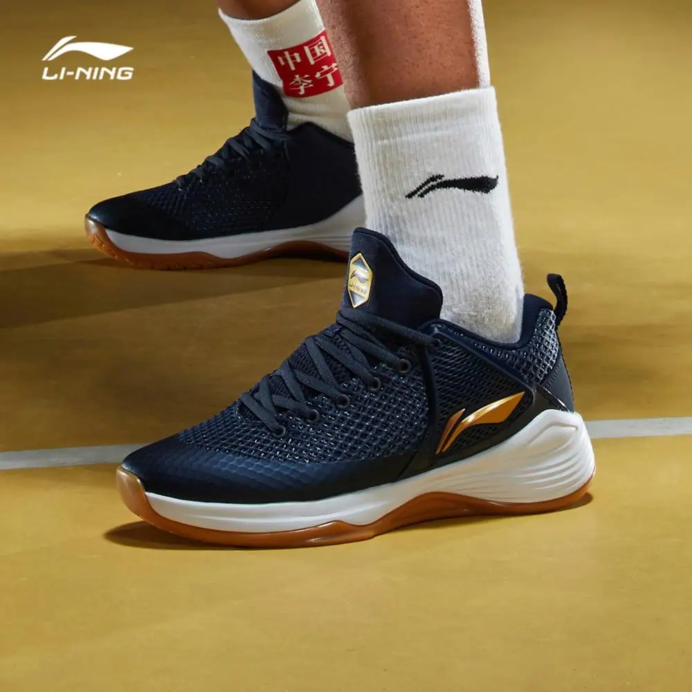 Li-Ning/мужские кроссовки для баскетбола с тенью на корте; износостойкая подкладка; нескользящая спортивная обувь; кроссовки для фитнеса; ABPN011 SJAS18