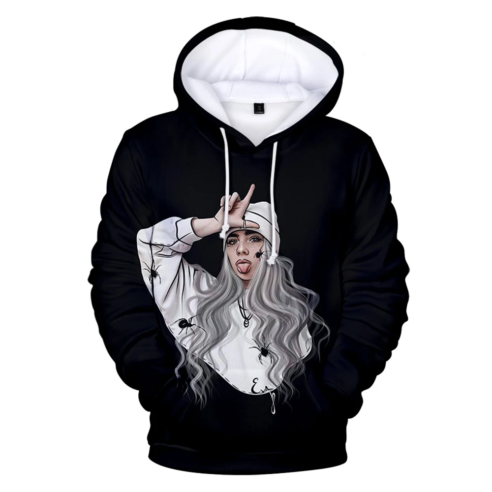Новинка, Billie Eilish, 3D толстовки, свитшоты для мужчин и женщин, модные толстовки в стиле Харадзюку, уличная Толстовка в стиле хип-хоп, Billie Eilish, Детская толстовка с капюшоном