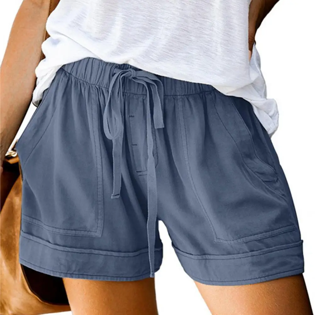 Cool Chic Solid Color Wide Leg Loose Shorts Breathable Fitness Shorts ...