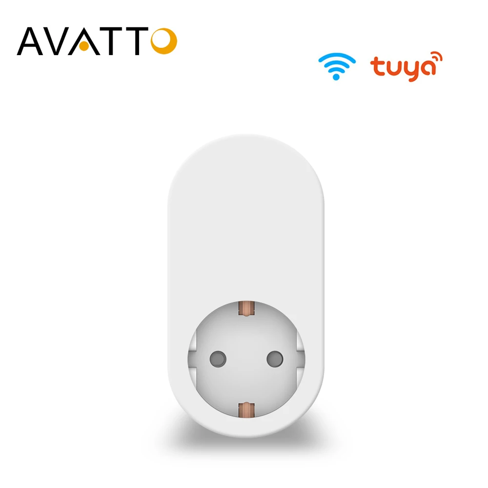 AVATTO 16A стандарт ЕС/США умная штепсельная вилка WiFi со светодиодным ночным