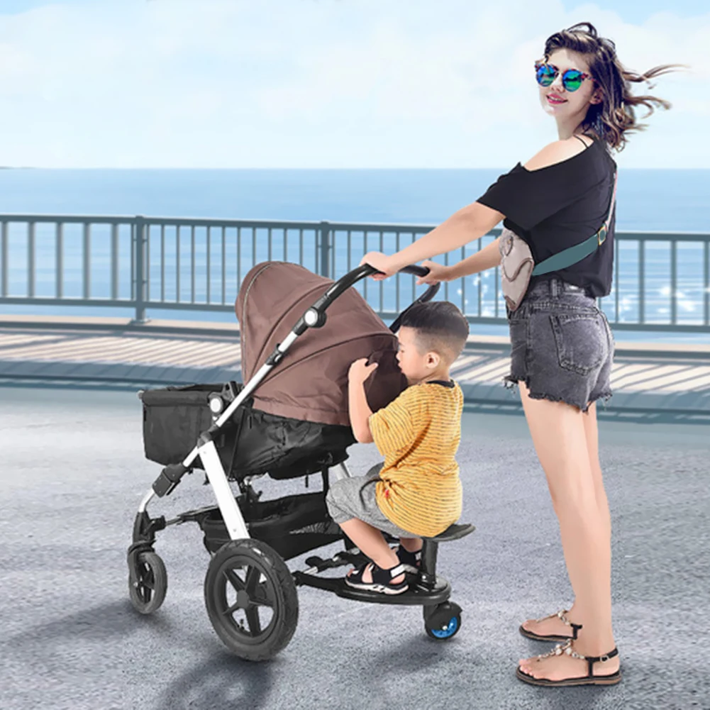 

Children Stroller Pedal Adapter Elaborate Manufacture Prolonged Durable Trailer Scooter Stand Auxiliary Plate with Seat
