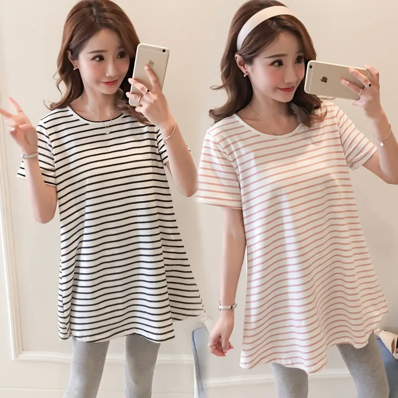 

2019 New Style Korean-style Summer Wear Bow Mid-length Loose Maternity Clothes Dress