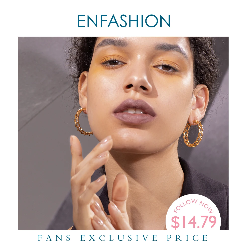 ENFASHION полые серьги кольца для женщин золотой цвет плетение большой круг обручи