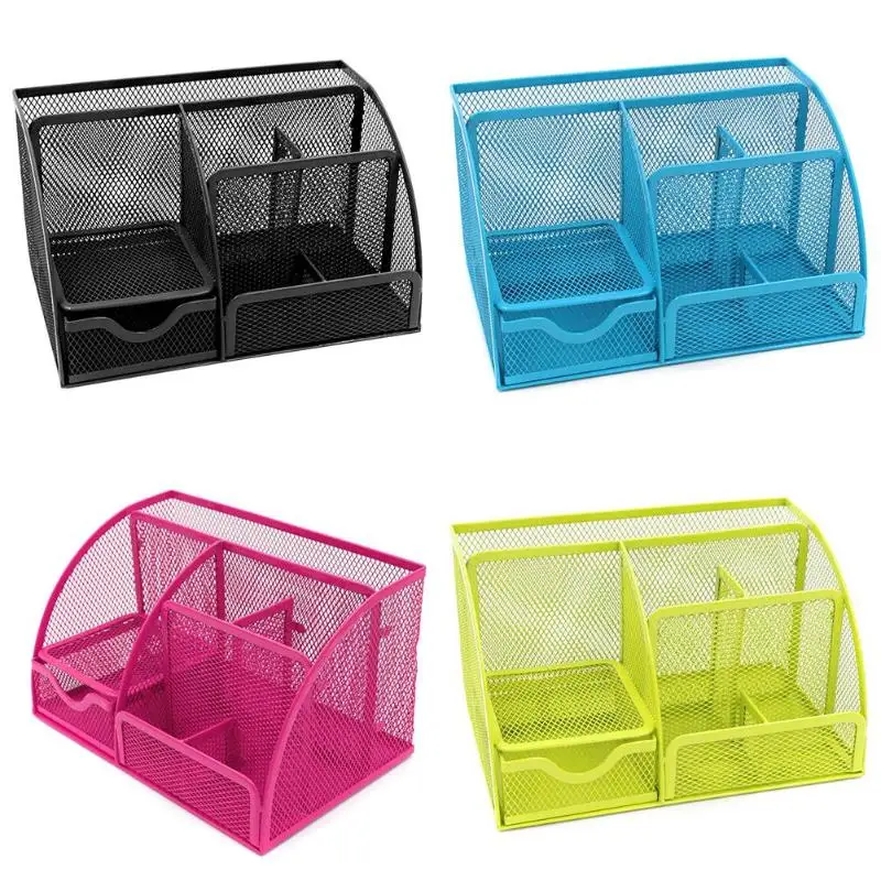 

9 Grids Multi-function Desk Organizer Mesh School Office Stationery Storage