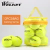 12pcs/Lot High Quality Elasticity Tennis Ball for Training Sport Rubber Woolen Tennis Balls for tennis practice with free Bag ► Photo 1/6