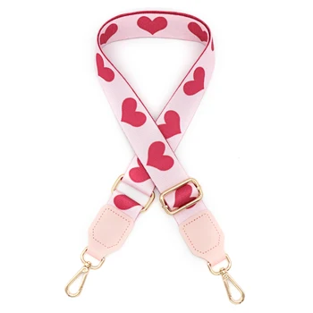 

all-match style bag Strap belt 3.8cm width Shoulder strap DIY bag accessories pink Heart shape pattern adjustable handle