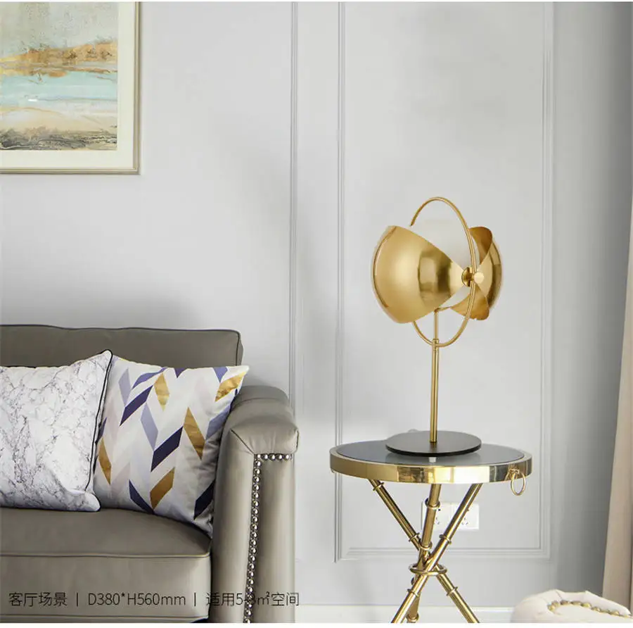 Скандинавский современный роскошный дизайн настольная лампа Вилла стеклянная Золотая кровать свет Домашний Декор Гостиная Настольная