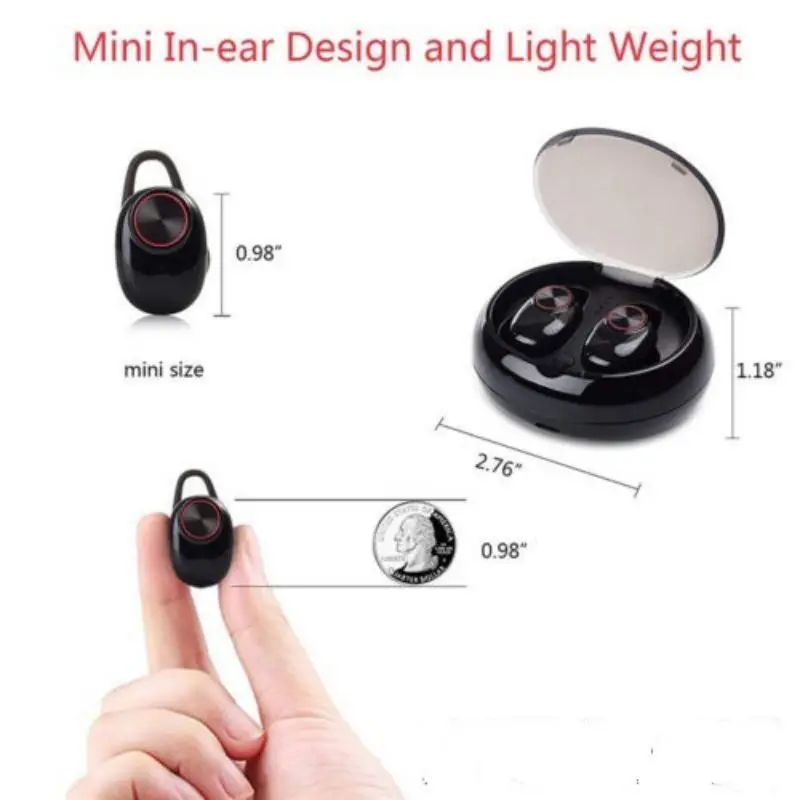 Double Ear Charging Bin Bluetooth 5.0 Headset TWS Wireless Bluetooth Earphone for Smart Phone Stereo mini Sport Music Earphones