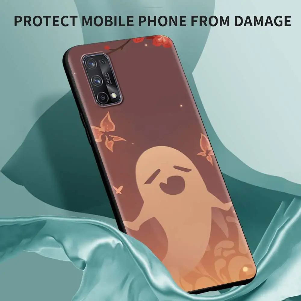 Genshin Impact Icon Case For Realme C3 5 6 7 8 Pro XT C15 X50 C11 C25 GT Neo Black Soft Silicone Phone Cover Shell V15 5G Funda