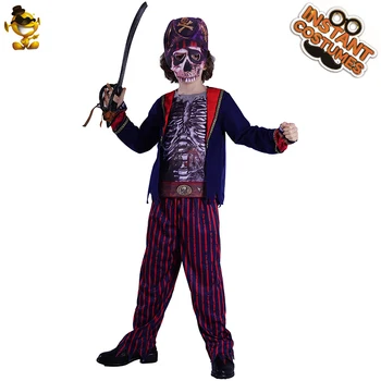 

New Design Boys Horror Skeleton Pirate Costume Halloween Kids Costumes Carnival Children Cosplay Pirate Outfits