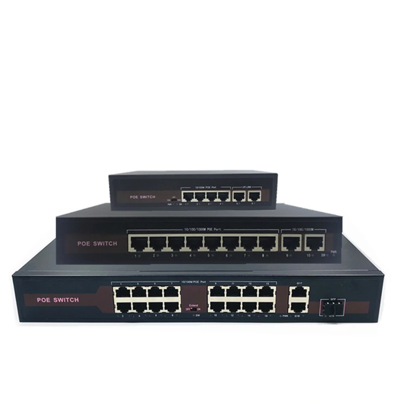 Коммутатор POE 48 В с портом 5/8/16/100 Мбит/с IEEE 802 3 af/at подходит для IP-камер/беспроводных