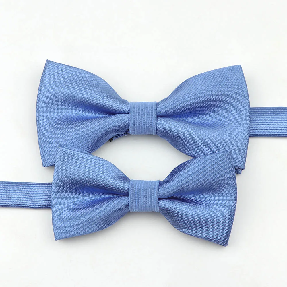 Однотонные вечерние комплекты с галстуком-бабочкой для родителей и детей; милые Классические атласные мужские классические модные галстуки-бабочки - Цвет: Set 19