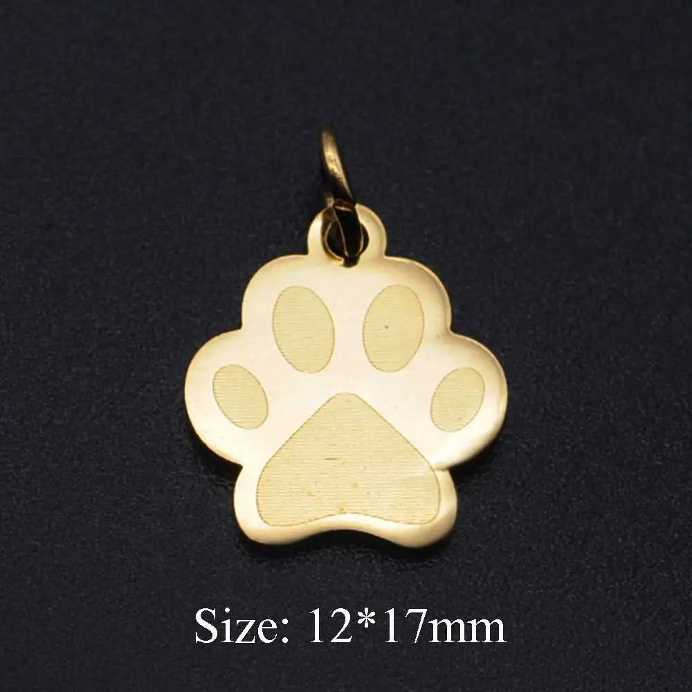 5 шт./лот подвески в виде животных собак кошек лап нержавеющая сталь 316L сделай сам