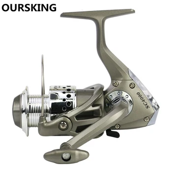 

OURSKING Brand SC1000-7000 Silver Grey Series Upgrade 5.5: 1 Plastic Plating Left / Right Hand Fishing Reel