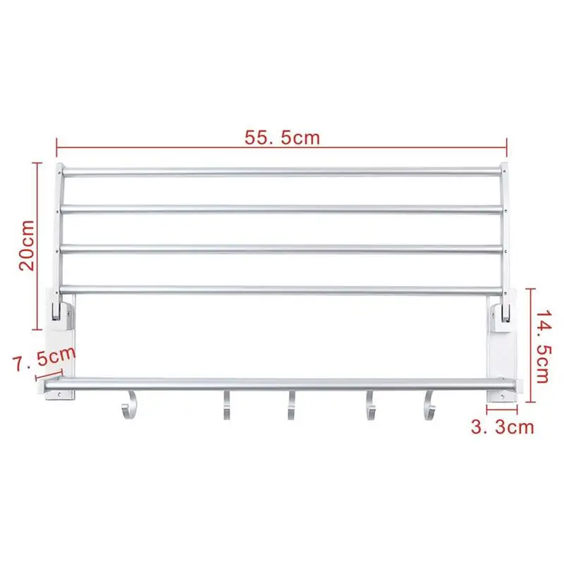 Modern Double Wall Mounted Bathroom Bath Towel Rails Holder Storage Rack Shelf