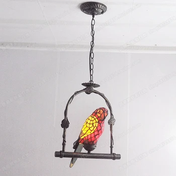 

Parrot colored glass Tiffany lamps chandelier dining room, bar, garden terrace American country Pastoral Lighting