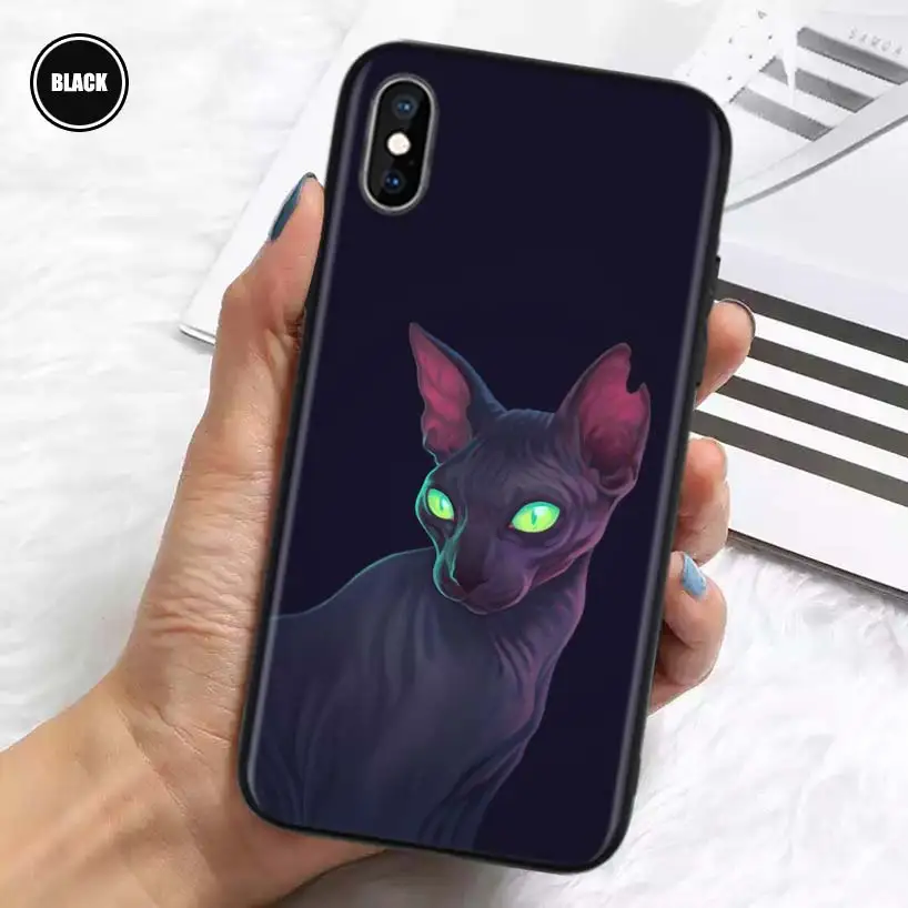 Lavaza Sphynx Sphinx Cat Silicone Case Coque For iPhone 11 Pro Max 12 Mini 13 X XS XR 7 8 6 6S Plus 5 SE Phone Shell Cover Funda