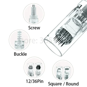 

10pcs Screw BB cream needles Cartridge Replacement 9 pin/12 pin / 36 pin /nano Microneedles For Micro needle skin Tattoo machine