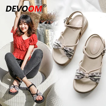 

Summer Fashion Flat Sandals Women Female New Bohemia Style Sandalias femenina Womens Shoes Thick Bottom Slingback Women Sandals