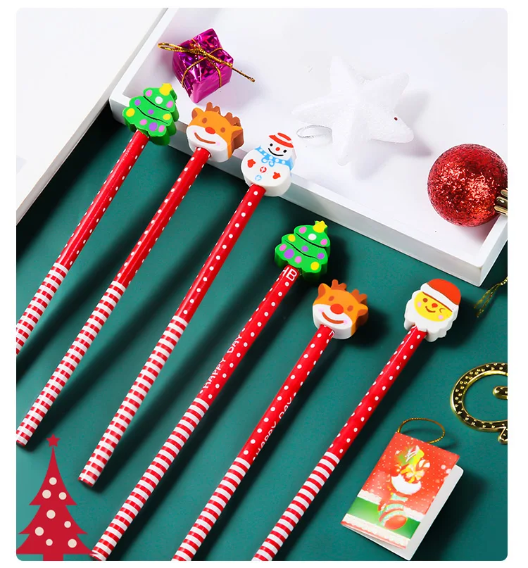 Креативный детский мультяшный милый кавайный Рождественский HB карандаш для студентов, для рисования, канцелярские принадлежности для детского сада, подарок для детей