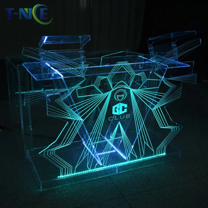 2020 best seller customized led bar table dj tooth night club furnituer acrylic bar table Factory outlet Customized logo