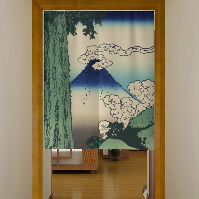 Японская Ukiyo-e дверь занавес крепление Fuji перегородка занавеска кухня спальня туалет Половина занавес фэн шуй занавес Норен - Цвет: 02