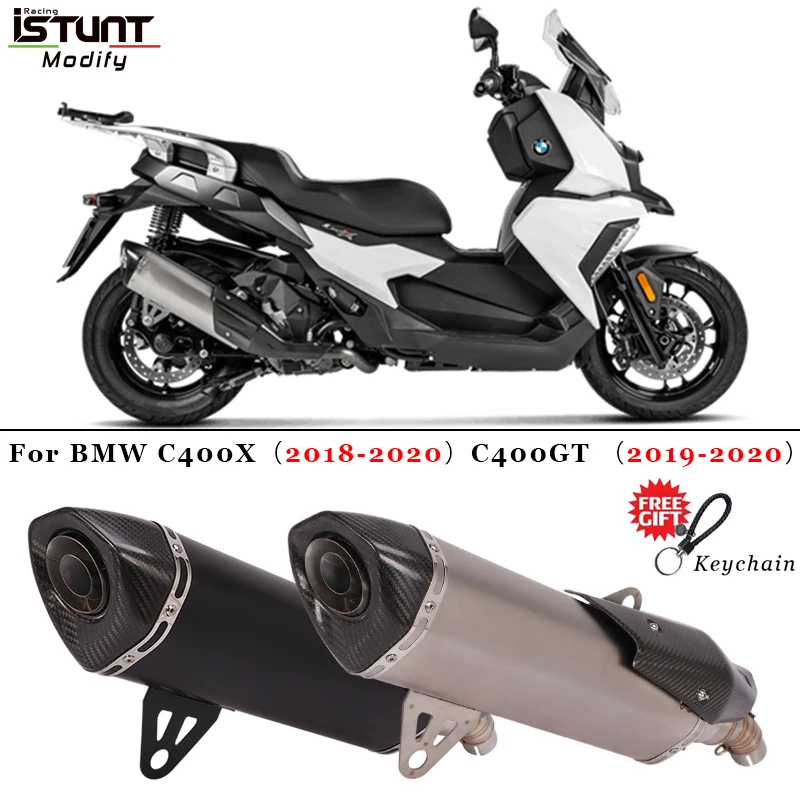 US $140.42 Motorcycle Exhaust For BMW C400X 2018 2019 2020 BMW C400GT 2019 2020 Escape Modified Middle Link Pipe 51mm muffler DB Killer