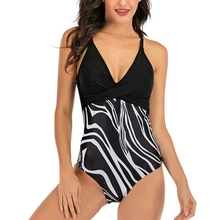 Сексуальный цельный купальный костюм с глубоким v-образным вырезом,, цветочный принт, одежда для плавания для женщин, Винтажная летняя пляжная одежда, купальные костюмы размера плюс S-3XL