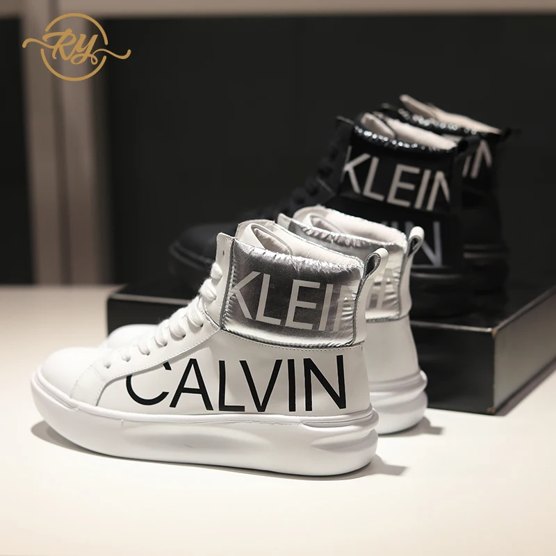

RY-relaa down high-top casual shoes female 2019 new net red with letters muffin shoes autumn and winter new wild sports shoes