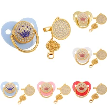 Anneau de dentition en Silicone pour bébé, jouet de qualité alimentaire, attache tétine avec Clips et chaîne scintillante 