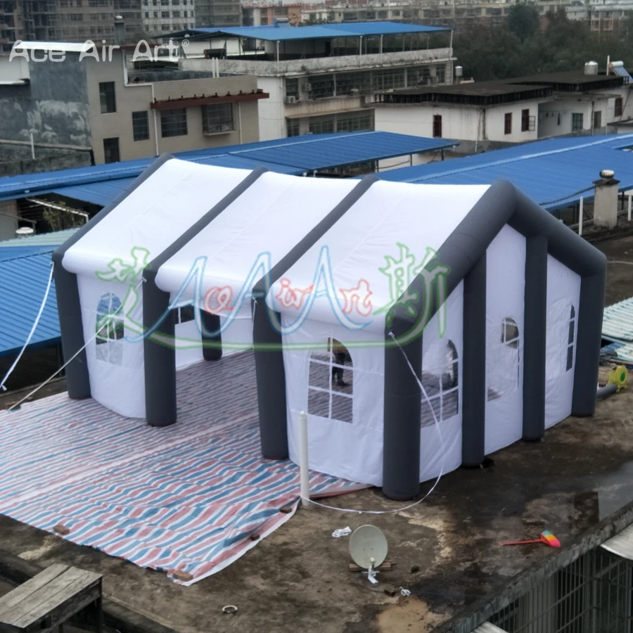 Giant 8m L x 5m W x 4m H Inflatable Pub Bar Tent Blow Up Wedding Tent Shelter Air Party House Building for Outdoor Events 5