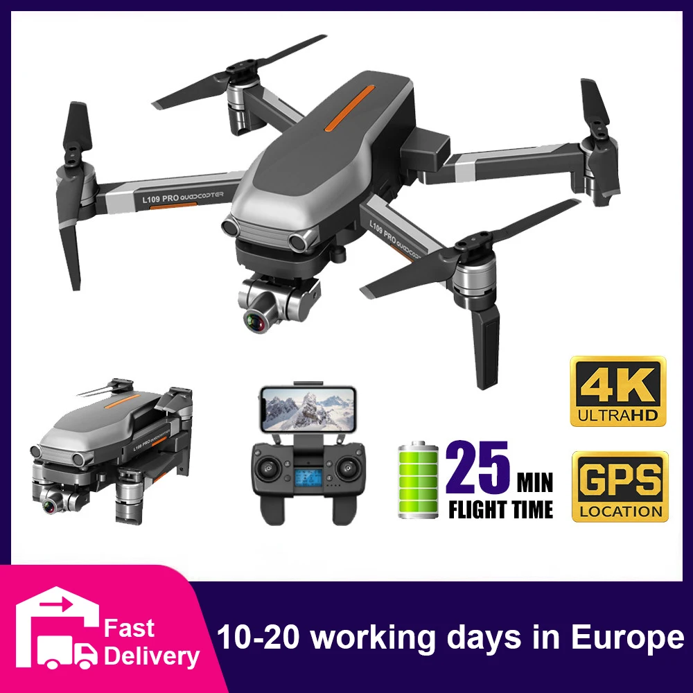 Photo Product CONUSEA L109 Pro Drone 4K Professional GPS Quadcopter with Camera HD FPV 2-Axis Gimbal Brushless Motor 1200m RC Dron VS F11 Pro