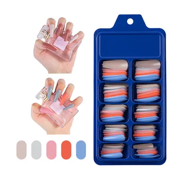 

GW Wholesale 100pcs press on nails pure color artificial fingernails customiedr design false nails